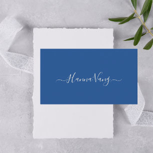 Moderne Minimale Einfache Chic Elegante Blaue Visitenkarte