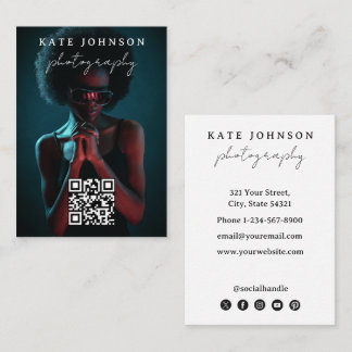 Moderne Minimale Einfache Professionelle Foto-QR-C Visitenkarte