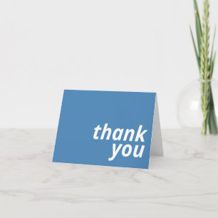 Moderne Minimale Einfache Typografie Blau Dankeskarte
