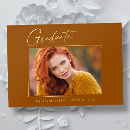 Moderne minimale, einzigartige Ink Script Graduate Folieneinladung