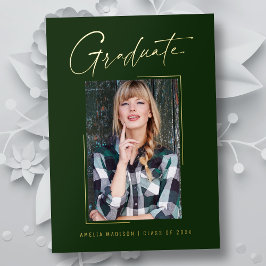 Moderne minimale, einzigartige Ink Script Graduate Folieneinladung