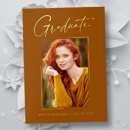 Moderne minimale, einzigartige Ink Script Graduate Folieneinladung