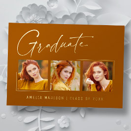 Moderne minimale, einzigartige Ink Script Graduate Folieneinladung