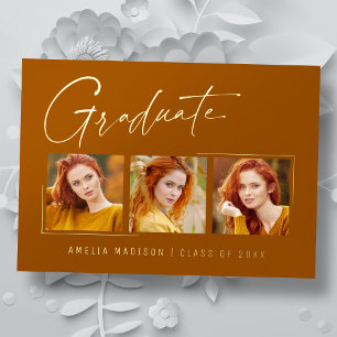 Moderne minimale, einzigartige Ink Script Graduate Folieneinladung