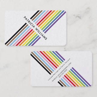 MODERNE MINIMALE einzigartige Streifen Regenbogen  Visitenkarte