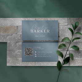 Moderne minimale elegante blaue Typografie Visitenkarte