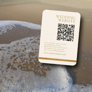 Moderne minimale Elegante Copper QR Code Hochzeit Begleitkarte