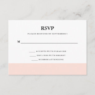 Moderne minimale erröten rosa Streifen UAWG RSVP Karte