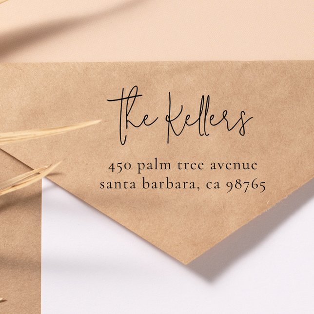 Moderne minimale Familienname und Zuhause-Adresse Permastempel (Von Creator hochgeladen)