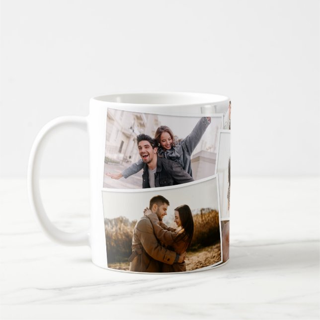 Moderne minimale Foto-Collage elegant Kaffeetasse (Links)