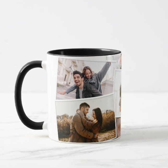 Moderne minimale Foto-Collage elegant Tasse (Links)