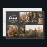 Moderne minimale Foto Collage Weihnachten elegant<br><div class="desc">Modernes,  minimales Skript Urlaub Foto Collage Schwarz-Weiß Weihnachtskarte. Traditioneller Vater Weihnachten Weihnachten und Schlitten Shilouette Design.</div>