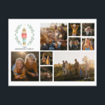 Moderne minimale Foto Collage Weihnachten elegant<br><div class="desc">Nutcracker Aquarell botanische niedliche Weihnachtsfeiertage Design</div>