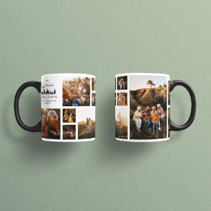 Moderne minimale Foto Collage Weihnachten Schwarz- Kaffeetasse