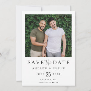 Moderne minimale Foto-LGBTQ Save the Date