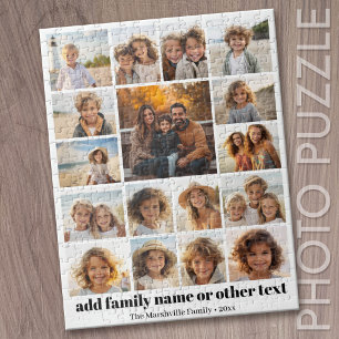 Moderne, minimale Fotogitter mit 17 Fotos - Weiß Puzzle