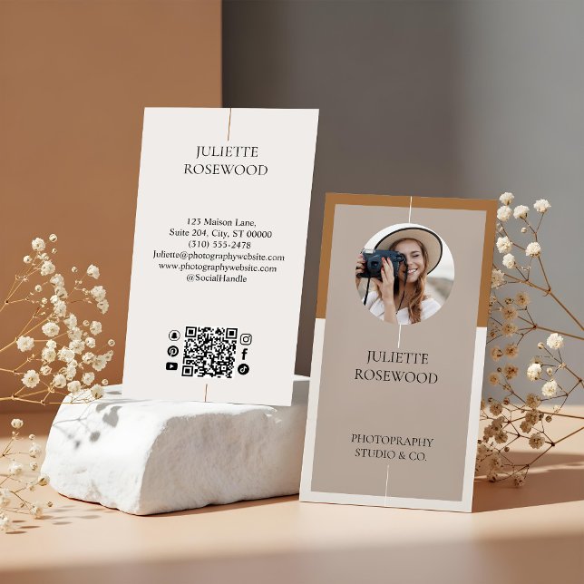 Moderne Minimale Fotografie Professionell Visitenkarte (Modern Minimal Photo Photography Professional Business Card)