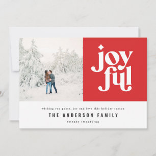 Moderne minimale freudige Typografie Foto Urlaub Feiertagskarte