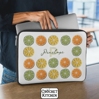 Moderne minimale Frischkreuz Zitrusfrüchte Name Laptopschutzhülle
