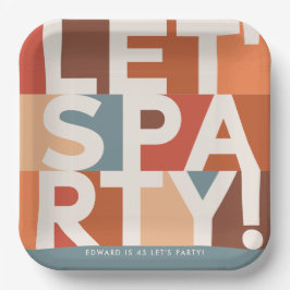 Moderne minimale gelassen Party fett grafisch Pappteller