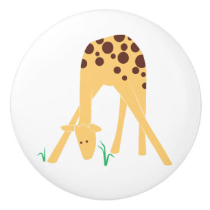 Moderne minimale Gelbgiraffe Keramik Pull Knob Keramikknauf