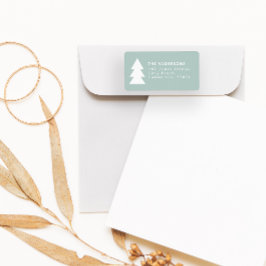 Moderne minimale geometrische Aqua Weihnachtsgrafi Adressaufkleber