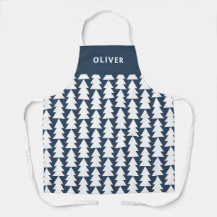 Moderne minimale geometrische Marine Weihnachtsgra Schürze