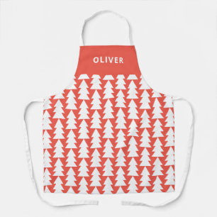 Moderne minimale geometrische rote Weihnachtsgrafi Schürze