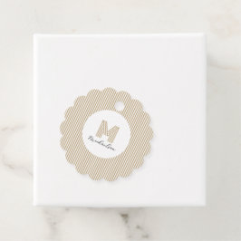 Moderne Minimale Goldene Streifen Monogramm Geschenkanhänger