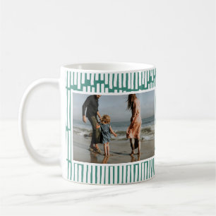 Moderne minimale Grafik 2 Foto grün zeitgenössisch Kaffeetasse