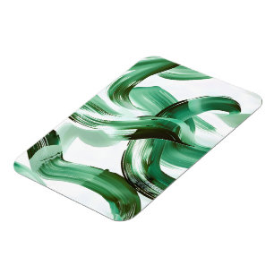 Moderne Minimale Grüne Pinselstriche Abstract Magnet