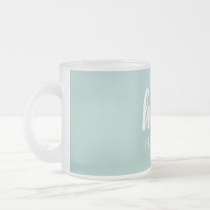 Moderne minimale grüne und weiße Hallo und Sie Nam Mattglastasse