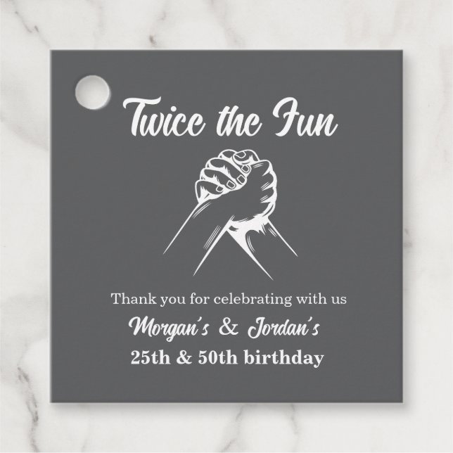 Moderne minimale Hände Grau Joint Geburtstag Geschenkanhänger (Vorderseite)