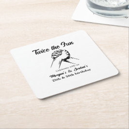 Moderne minimale Hände Grau Joint Geburtstag Rechteckiger Pappuntersetzer