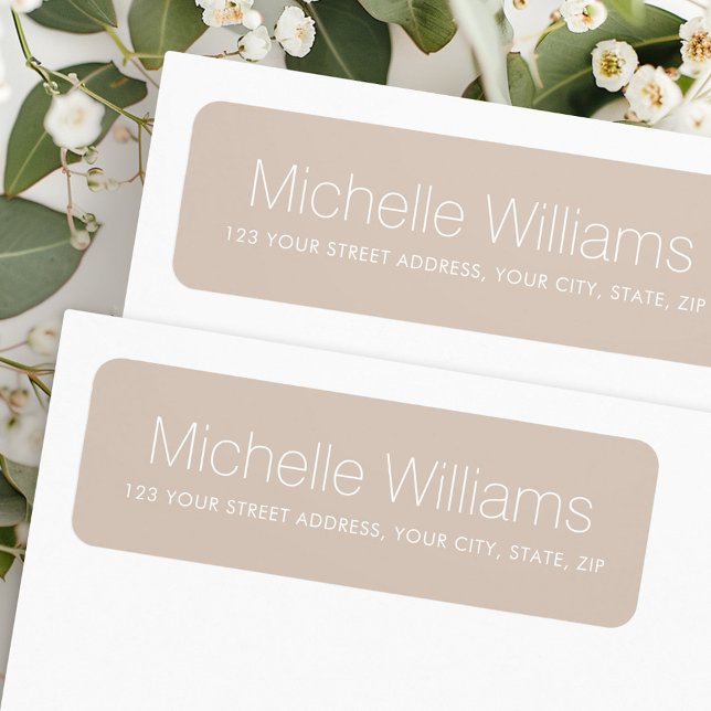 Moderne minimale helle mocha braune Rücksendeadres (Modern minimal light mocha brown return address label)