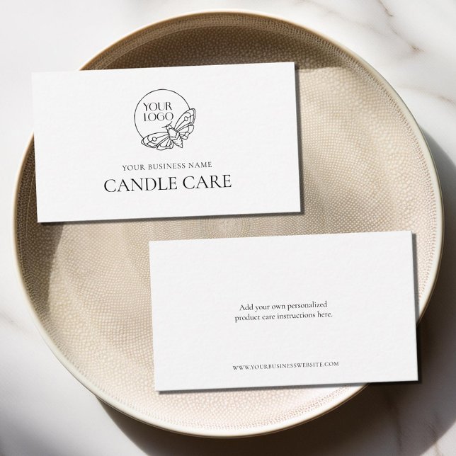 Moderne, minimale Hinweise zur Produktpflege Visitenkarte (Von Creator hochgeladen)