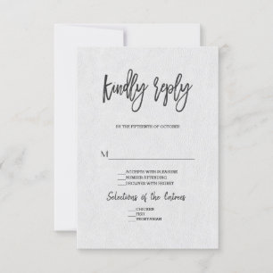 Moderne minimale Hochzeit Handgeschriebene RSVP Karte