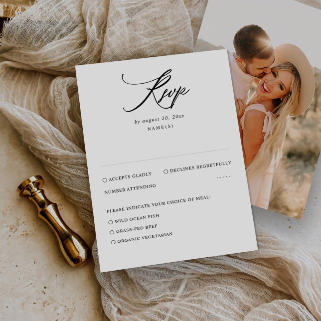 Moderne minimale Hochzeitskarte RSVP Karte (Von Creator hochgeladen)