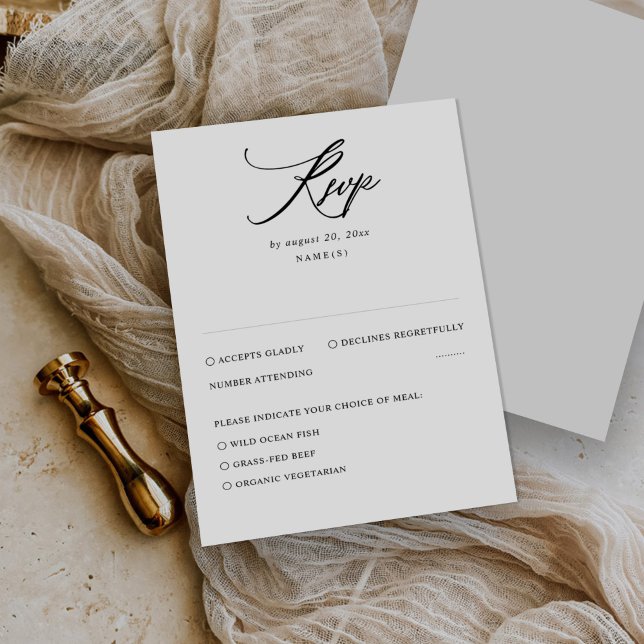Moderne minimale Hochzeitskarte RSVP Karte (Von Creator hochgeladen)