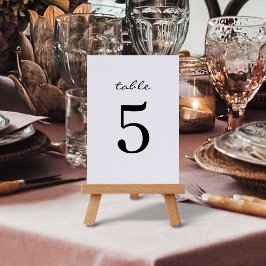 Moderne Minimale Hochzeitskarten für Tischnummern