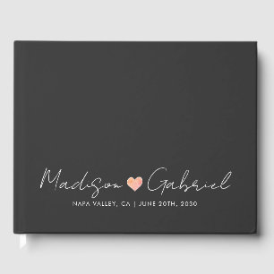 Moderne Minimale Hochzeitsszenario Gästebuch