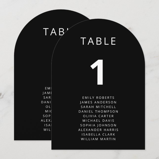 Moderne minimale Hochzeitstichtafelkarten Einladung (Vorne/Hinten)
