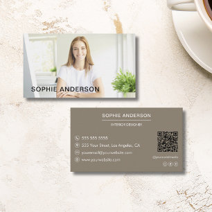 Moderne Minimale Individuelle Taupe Fotografie Pro Visitenkarte