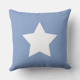 Moderne minimale Initialen Stern Blau weiß Kissen