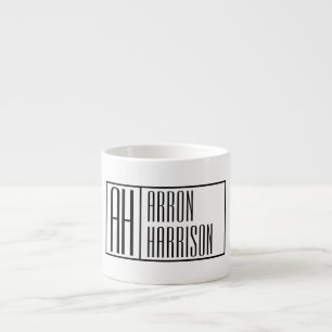 Moderne Minimale Initialen und Logo-Namen Espressotasse