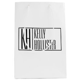 Moderne Minimale Initialen und Logo-Namen Mittlere Geschenktüte