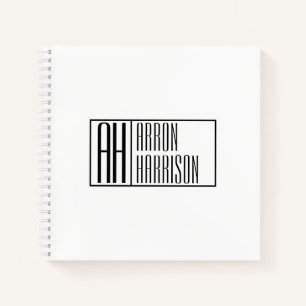 Moderne Minimale Initialen und Logo-Namen Notizbuch