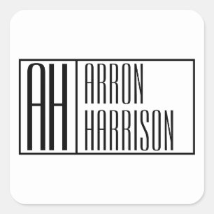 Moderne Minimale Initialen und Logo-Namen Quadratischer Aufkleber