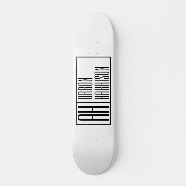 Moderne Minimale Initialen und Logo-Namen Skateboard (Vorne)