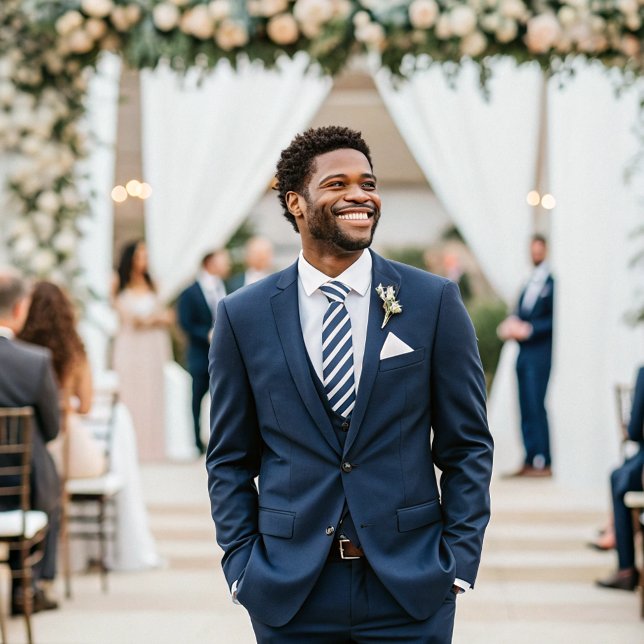 Moderne minimale klassische formale blaue Streifen Krawatte (Von Creator hochgeladen)